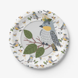 Assiettes En Carton Oiseau chanteur