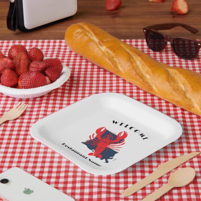 Assiettes En Carton Oiseau de bienvenue moderne Louisiane nom personna (Pique-nique)