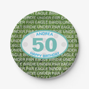 Assiettes En Carton Oiseau de l'aigle de Golfer Par 50e anniversaire v