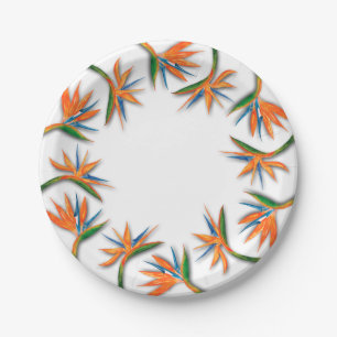 Assiettes En Carton Oiseau tropical de paradis botanique floral