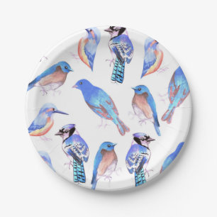 Assiettes En Carton Oiseaux dans les teintes et les nuances des amants