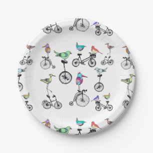 Assiettes En Carton Oiseaux de la plaque à papier de vélos