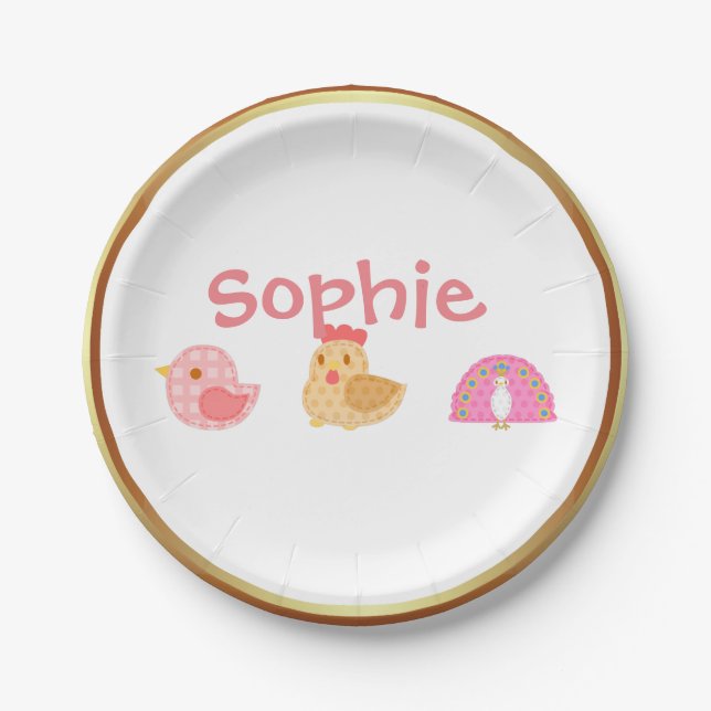 Assiettes En Carton Oiseaux doux (Devant)