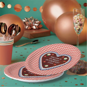 Assiettes En Carton Oktoberfest Heart (personnalisable) 