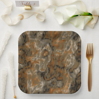 Assiettes En Carton Olive doré Abstrait