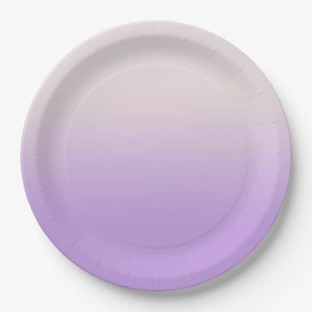 Assiettes En Carton Ombre doux Lavande violette Lavande Gradient Lilac (Devant)