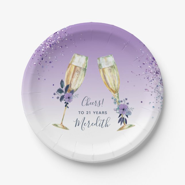 Assiettes En Carton ombre Teal Champagne (Devant)
