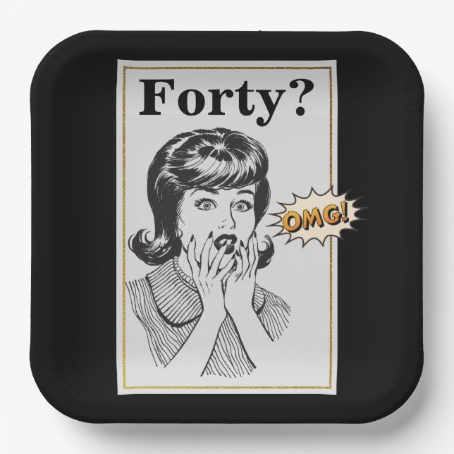 Assiettes En Carton OMG 40e fête d'anniversaire Fantastique femmes Ann (Recto)