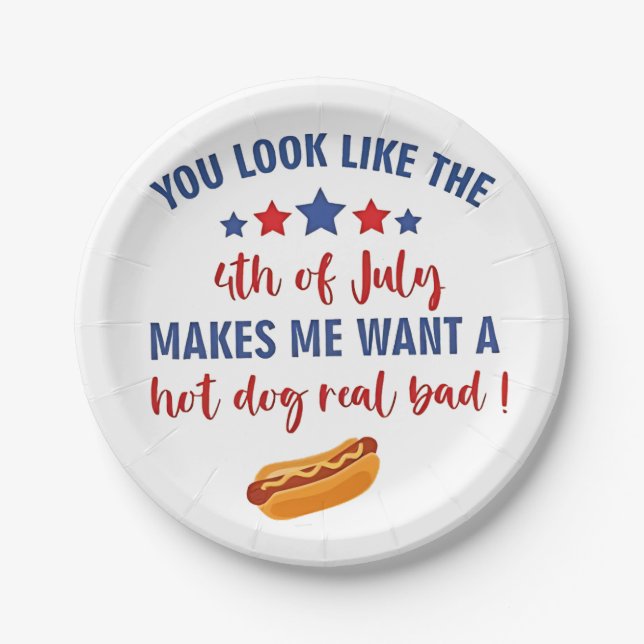 Assiettes En Carton On dirait que le 4 juillet me donne envie (Devant)