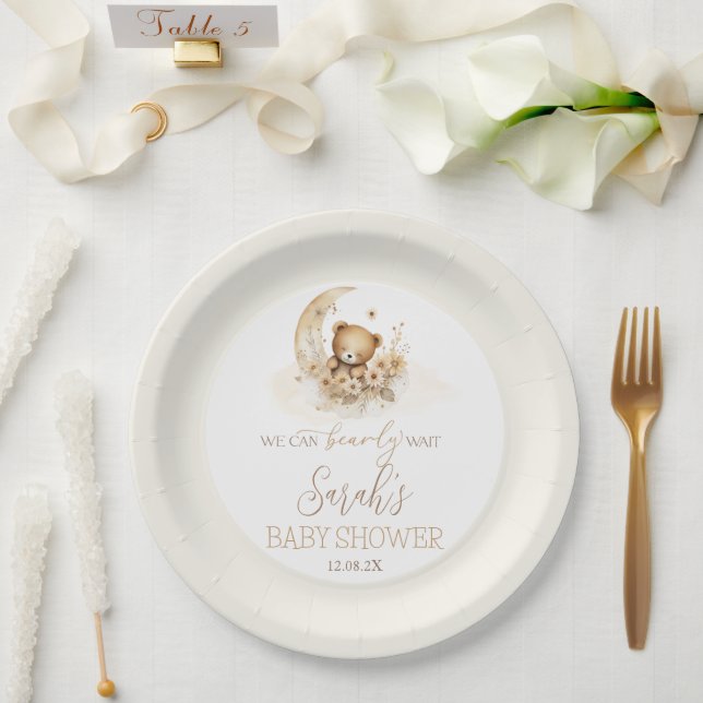 Assiettes En Carton On peut attendre Baby shower (Mariage)
