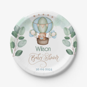 Assiettes En Carton on peut attendre baby shower bear