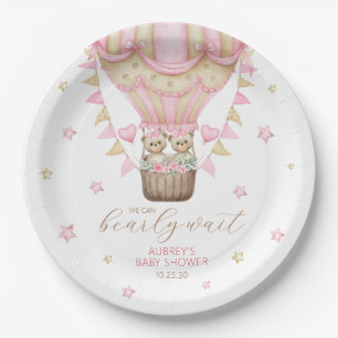 Assiettes En Carton On peut attendre le Baby shower de fille jumelle
