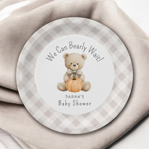 Assiettes En Carton On Peut Attendre Teddy Bear Baby shower