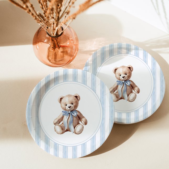 Assiettes En Carton On peut attendre un Baby shower élégant (Créateur téléchargé)