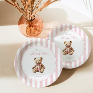 Assiettes En Carton On peut attendre un Baby shower élégant