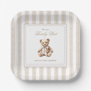 Assiettes En Carton On peut attendre un Baby shower élégant