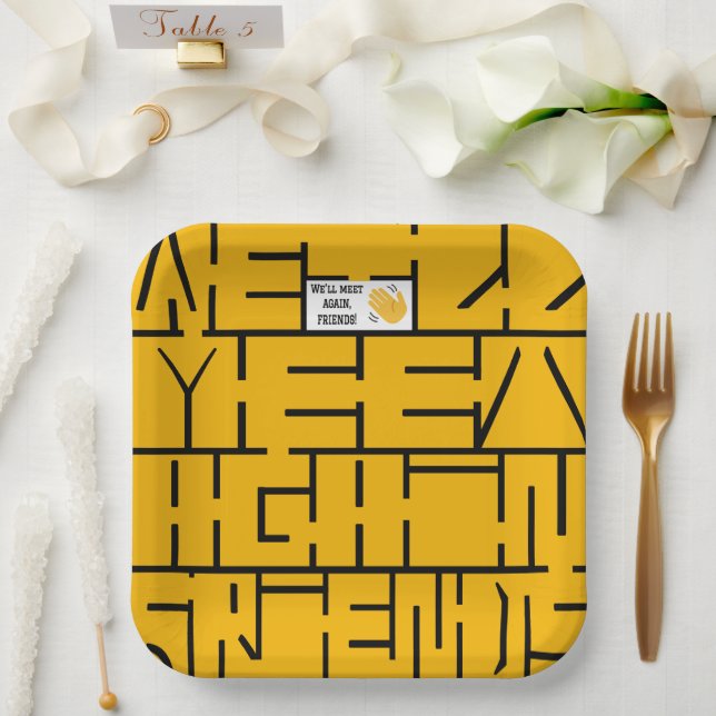 Assiettes En Carton On se reverra, amis (Mariage)