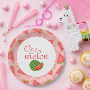 Assiettes En Carton One In A Melon 1er Birthday Party Watermelon