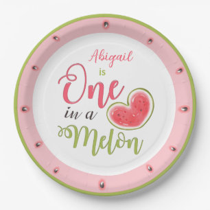 Assiettes En Carton One In A Melon 1st Birthday Girl