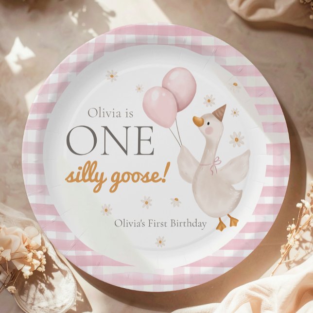Assiettes En Carton One Silly Goose Spring Party Farm First Birthday (Créateur téléchargé)