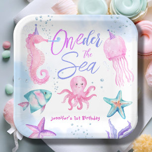 Assiettes En Carton ONEder The Sea Mermaid 1er anniversaire Mignonne O