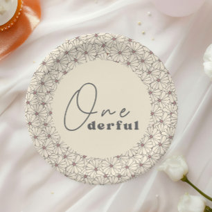 Assiettes En Carton Onederful Retro Daisy Girls 1er Anniversaire