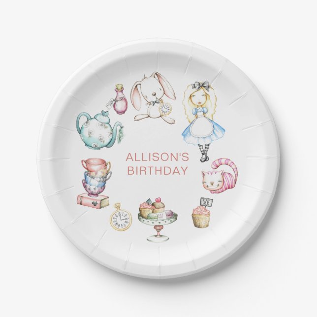 Assiettes En Carton Onederland Première fête d'anniversaire (Devant)