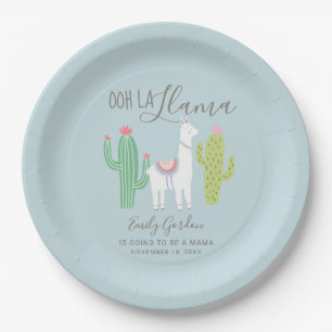 Assiettes En Carton Ooh la llama Baby shower mignon bébé garçon bleu b