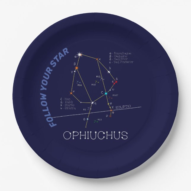 Assiettes En Carton Ophiuchus de constellation zodiaque (Devant)