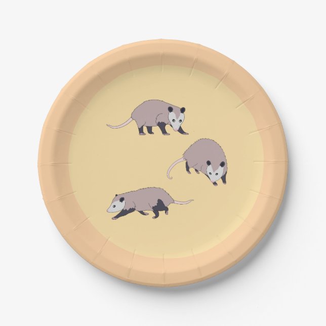 Assiettes En Carton Opossums (Devant)