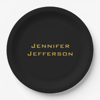 Assiettes En Carton Or élégant moderne professionnel et noir