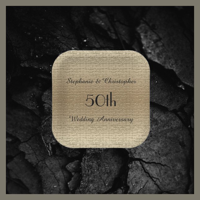 Assiettes En Carton Or Golden 50e anniversaire Mariage, Noms, (Créateur téléchargé)