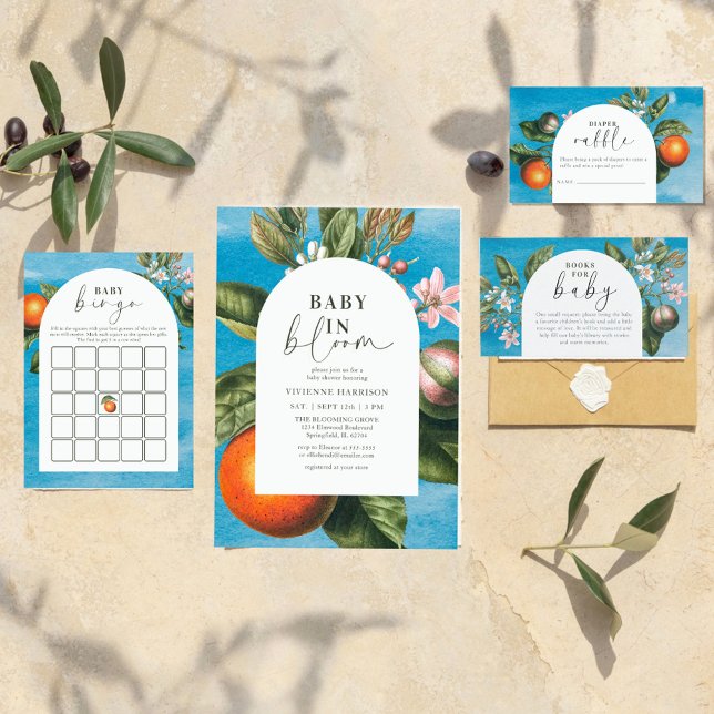 Assiettes En Carton Orange Blossom Chic Baby Shower (Créateur téléchargé)