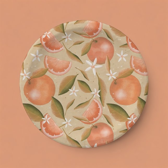 Assiettes En Carton Orange boisé léger (Créateur téléchargé)