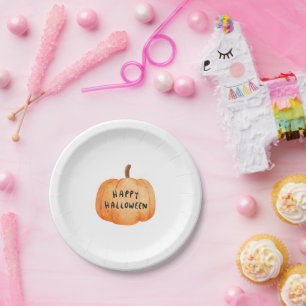 Assiettes En Carton Orange Brown Simple Minimaliste Halloween