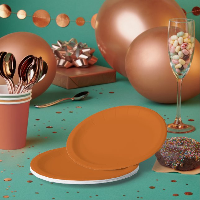 Assiettes En Carton Orange brulé (Multi)
