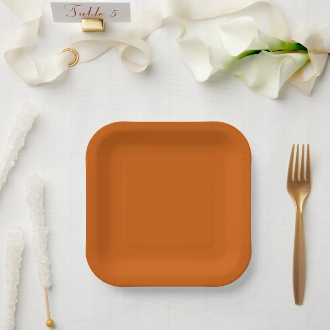 Assiettes En Carton Orange brulé (Mariage)
