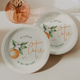 Assiettes En Carton Orange Citrus Little Cutie Sur Le Chemin Baby show