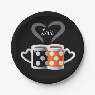 Assiettes En Carton Orange + La couleur ou nous de café noir