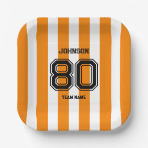 Assiettes En Carton Orange Sports Team Custom Name Numéro d'équipe Gam