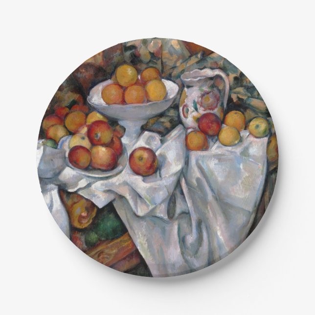 Assiettes En Carton Oranges à vie morte - Paul Cezanne Peinture Art (Devant)