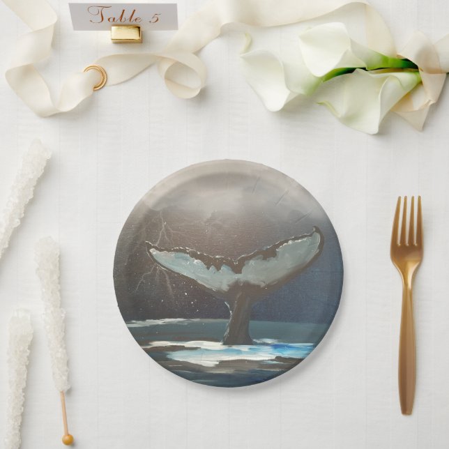 Assiettes En Carton Orca Tail (Mariage)