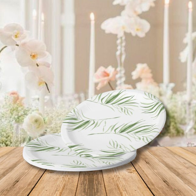 Assiettes En Carton Orchidée Blanche | Élégante Fête de Mariage Tropic (Créateur téléchargé)