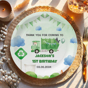 Assiettes En Carton Ordures Camion 1ère fête d'anniversaire