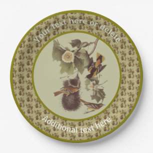 Assiettes En Carton Orioles Vintage Audubon Art Birds Party