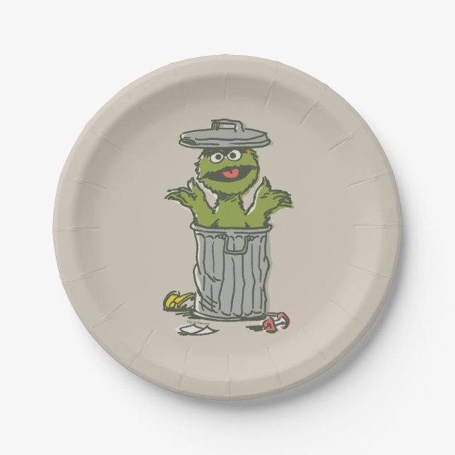 Assiettes En Carton Oscar the Grouch Vintage (Devant)