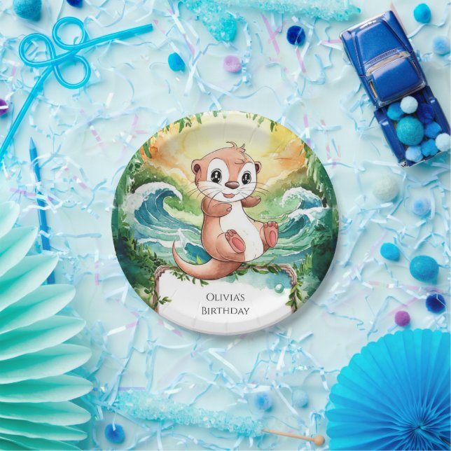 Assiettes En Carton Otter coloré pour enfants Anniversaire (Fête)