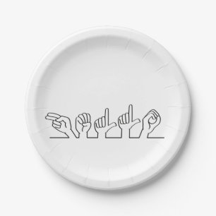 Assiettes En Carton Ouais, bonjour en langue des signes. Accueil ou bi