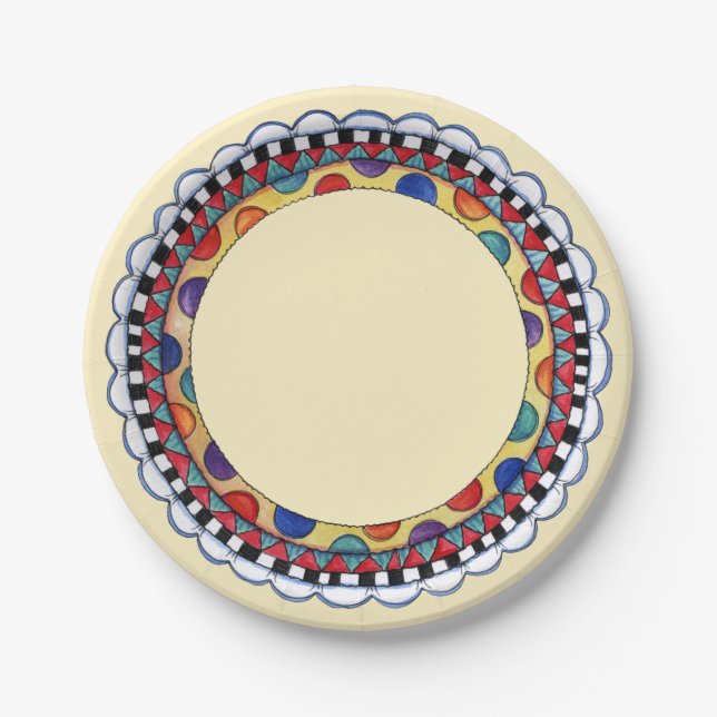 Assiettes En Carton Ours d'anniversaire (Devant)