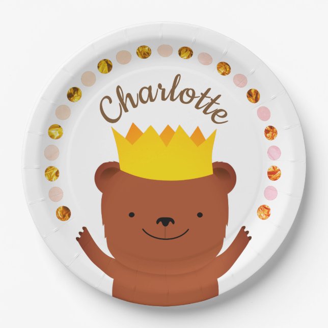 Assiettes En Carton Ours de fête (Devant)